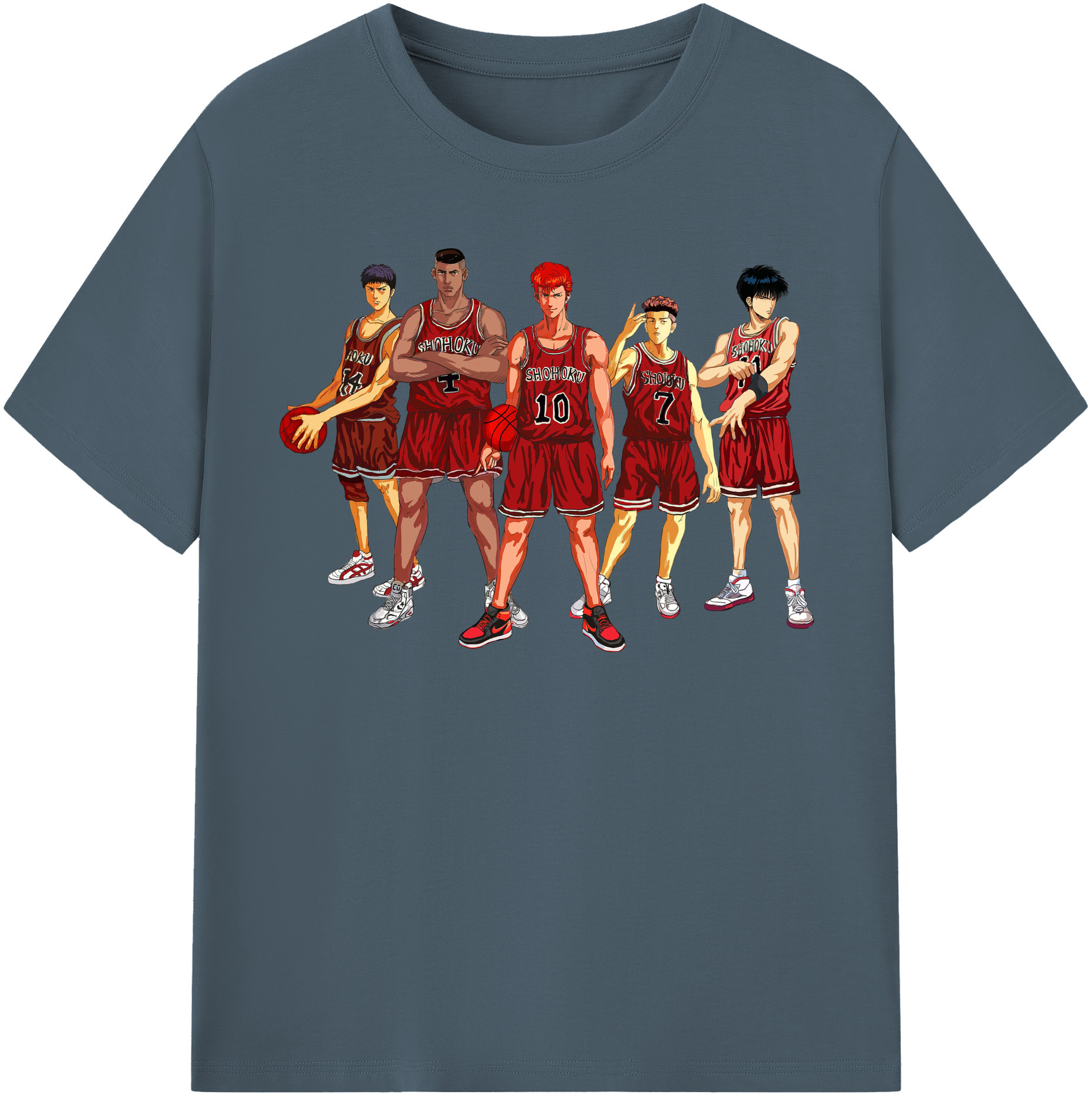 SLAM DUNK／スラムダンク 綿100％半袖Tシャツ（フロントプリント）